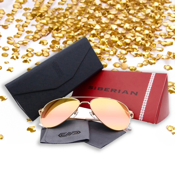 🇺🇸100% Real Glass lenses COPPER Flash ROSE GOLD Pilot Aviator 60mm Standard - Picture 1 of 13